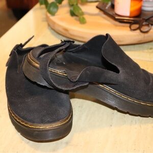 Dr. Martens Black Suede Sandals